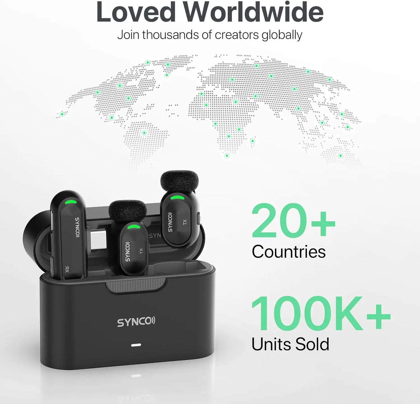 NEW SYNCO Mini Wireless Lavalier Lapel Microphone for iPhone iPad Android Type-C Phone Live Broadcast Audio Video Recording Vlog