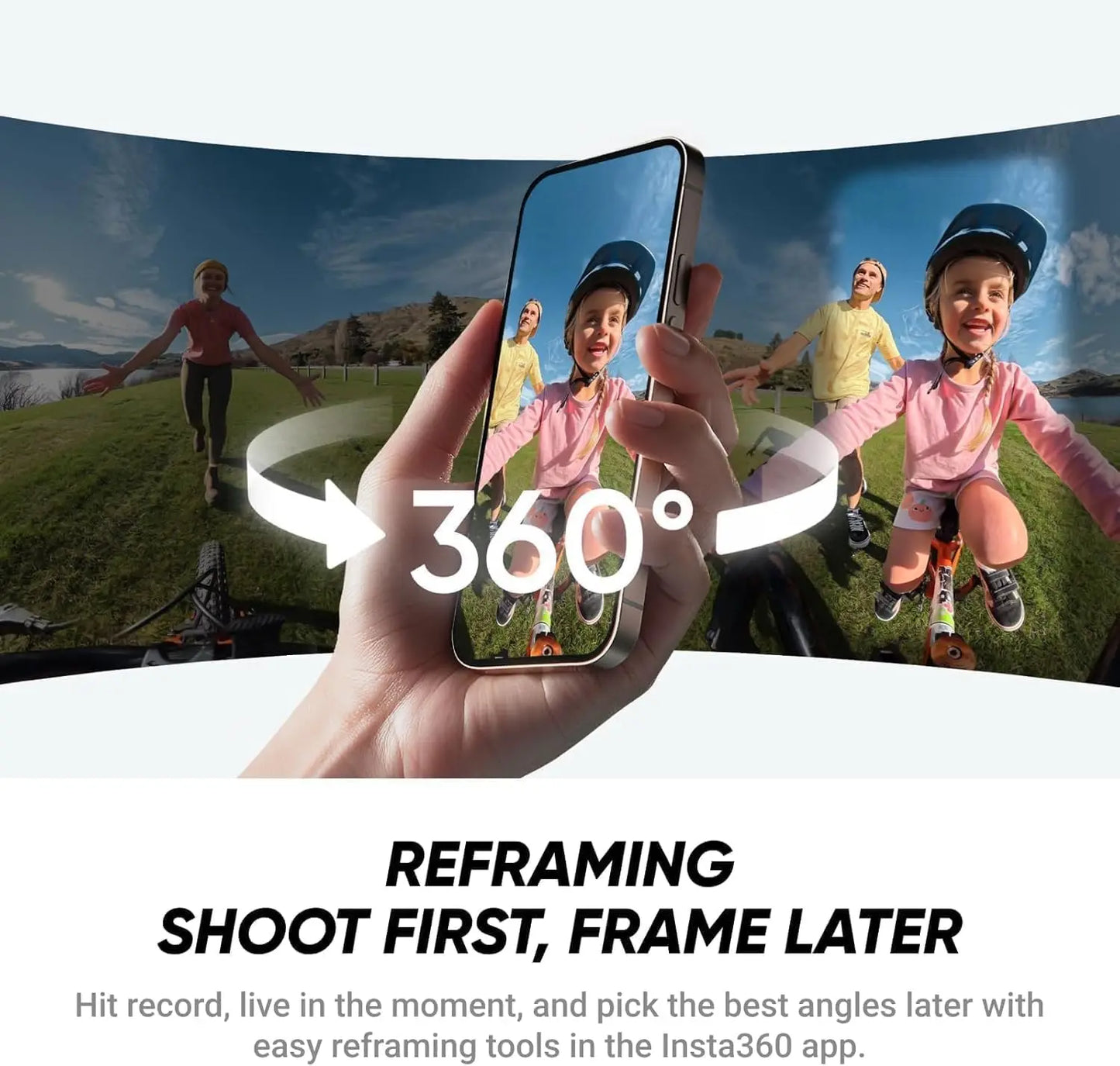 Waterproof 360 video camera with wireless selfie stick and lens cover