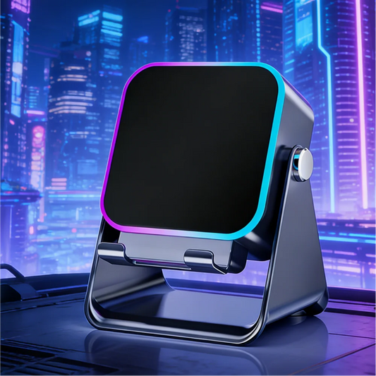 5in1 Wireless Induction Audio Speaker Stand with 3500mAh Rechargeable Power Bank 360° Adjustable Cellphone Holder