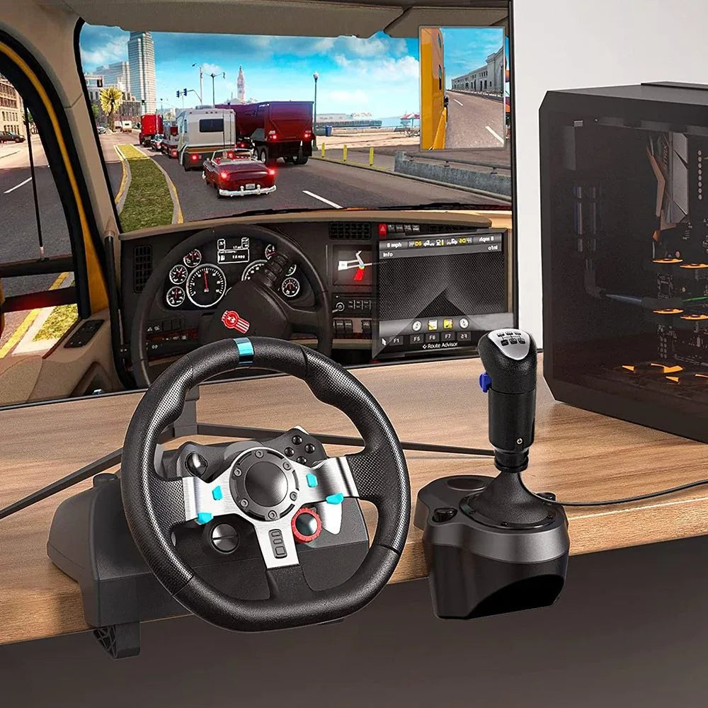 Applicable to Logitech G29/G923 Racing Simulation Steering Wheel with Force Feedback and Shifter Compatible with PC/PS3/PS4/PS5