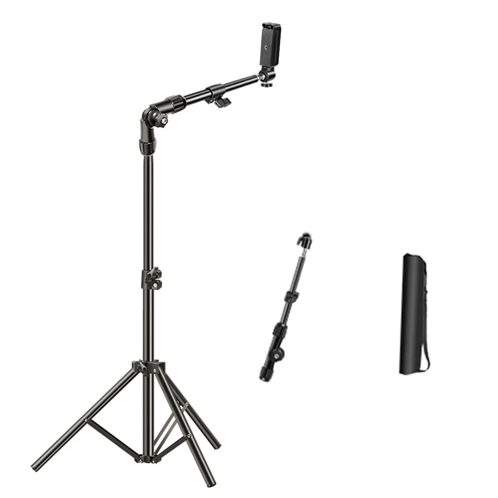 Adjustable Aluminum Smartphone Tripod With Horizontal Overhead Stand
