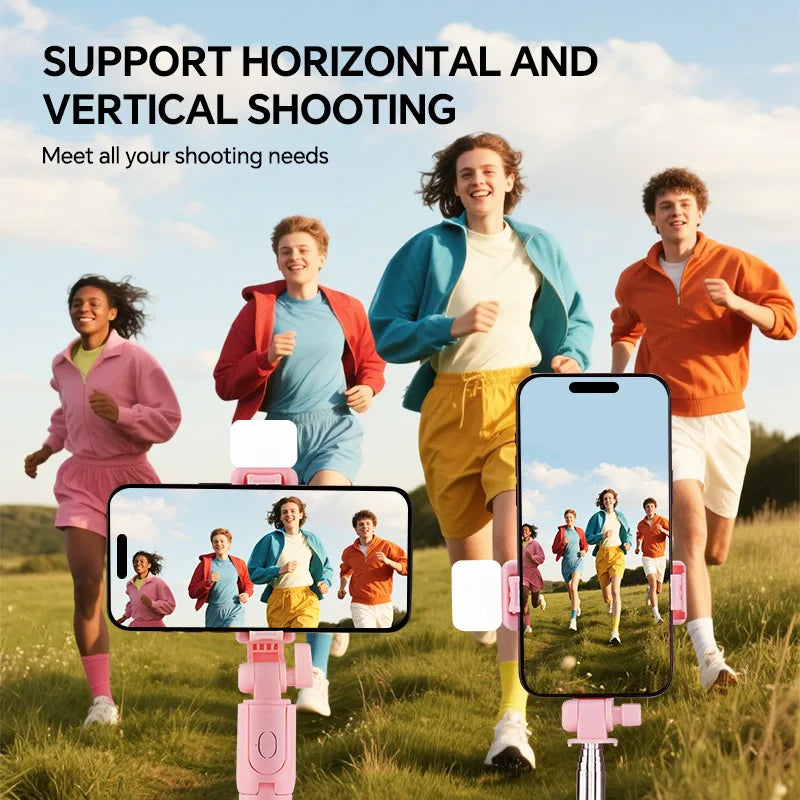Scalable Phone Selfie Stick With Built-in Fill Light Telescopic Phone Selfie Stick With Built-in Light, Professional Live Stream Multiple Colors