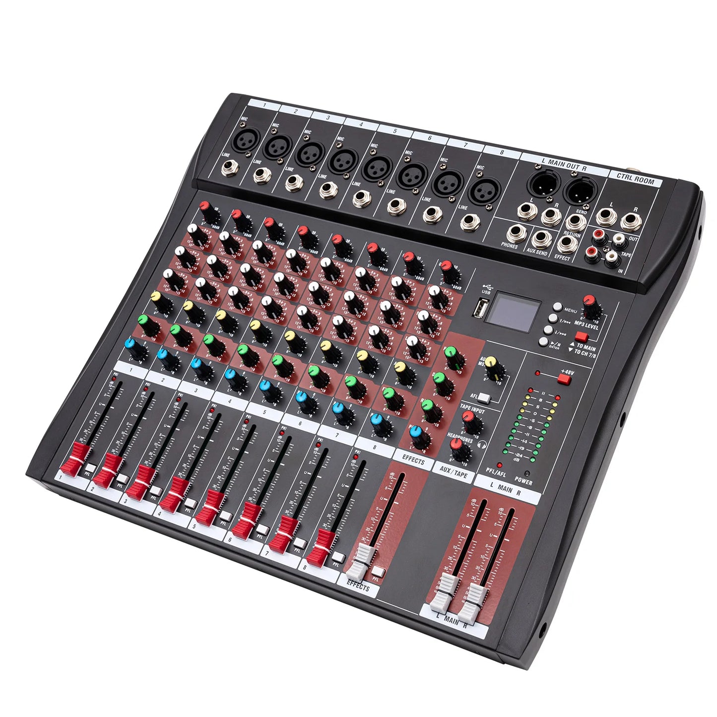 Bymaocar Professional Audio Mixer With Bluetooth USB Recording
