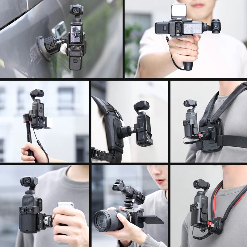 Ulanzi PK-06 Expansion Adapter for DJI Osmo Pocket 3 with Magnetic Quick Release Mount Cold Shoe for Video Light Mic Tripod Vlog