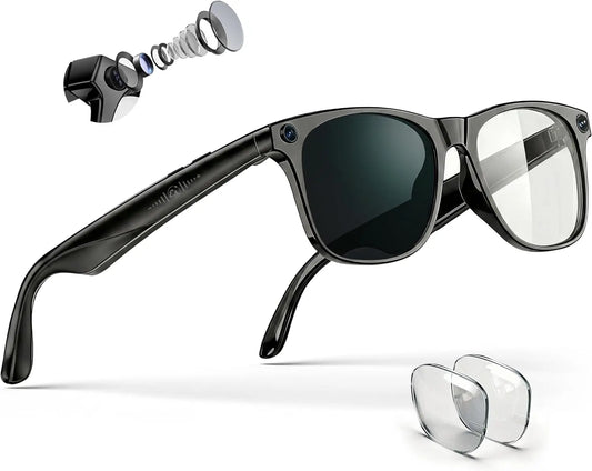 AI Smart Glasses with 4K Camera & ChatGPT, Photochromic Lenses, Real-time Translator & Voice Control