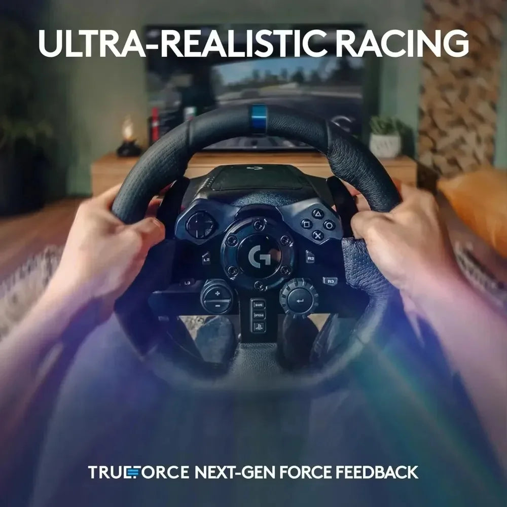 Gaming Steering Wheel with Pedals TRUEFORCE 1000Hz Force Feedback for PS5 PS4 PC Mac Leather Black Racing Wheels
