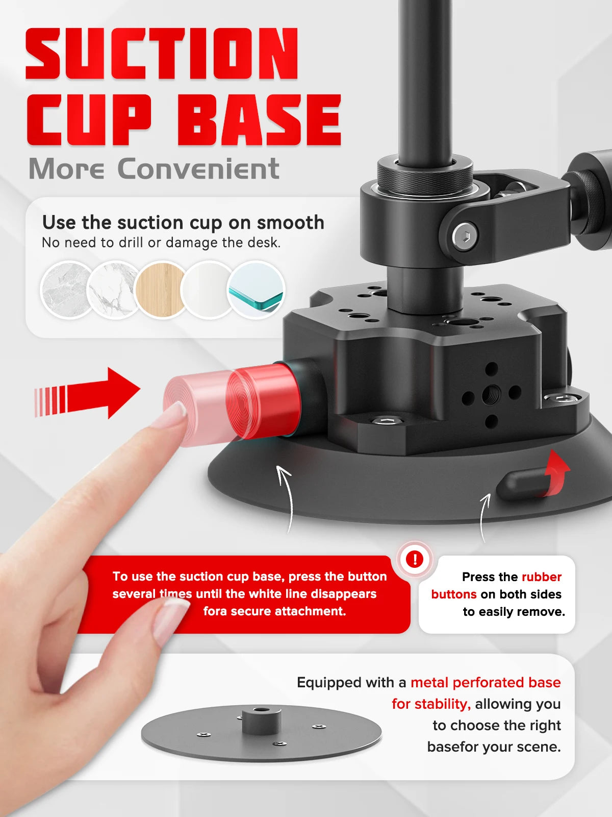 360° Panoramic Shooting Stand Rotating Photography Turntable with Telescopic Arm & Suction Cup Base for Product Video Shooting