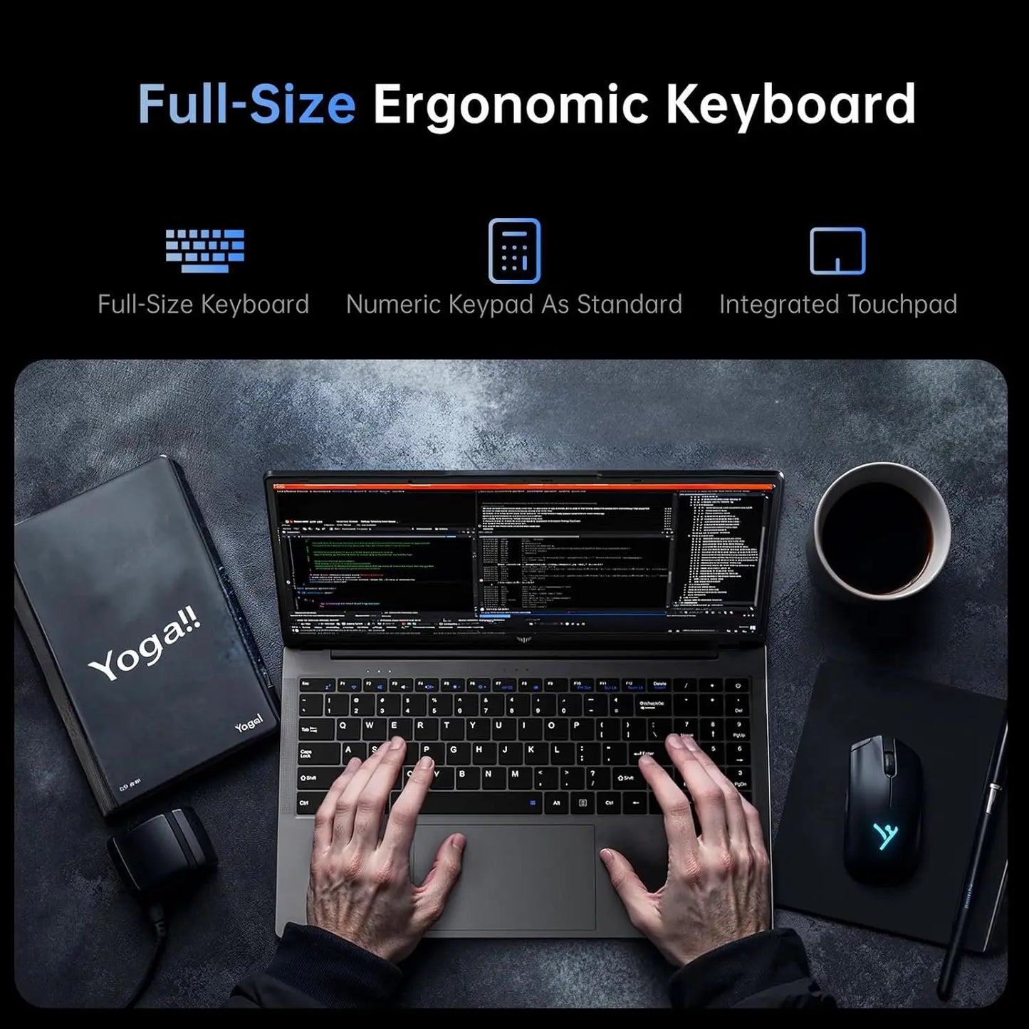KAMRUI 15.6 Gaming Laptop Computer AMD Ryzen3 4300U Windows Laptop IPS 16GB DDR5 512GB NVMe SSD Backlit & Numeric Keyboard Wifi5
