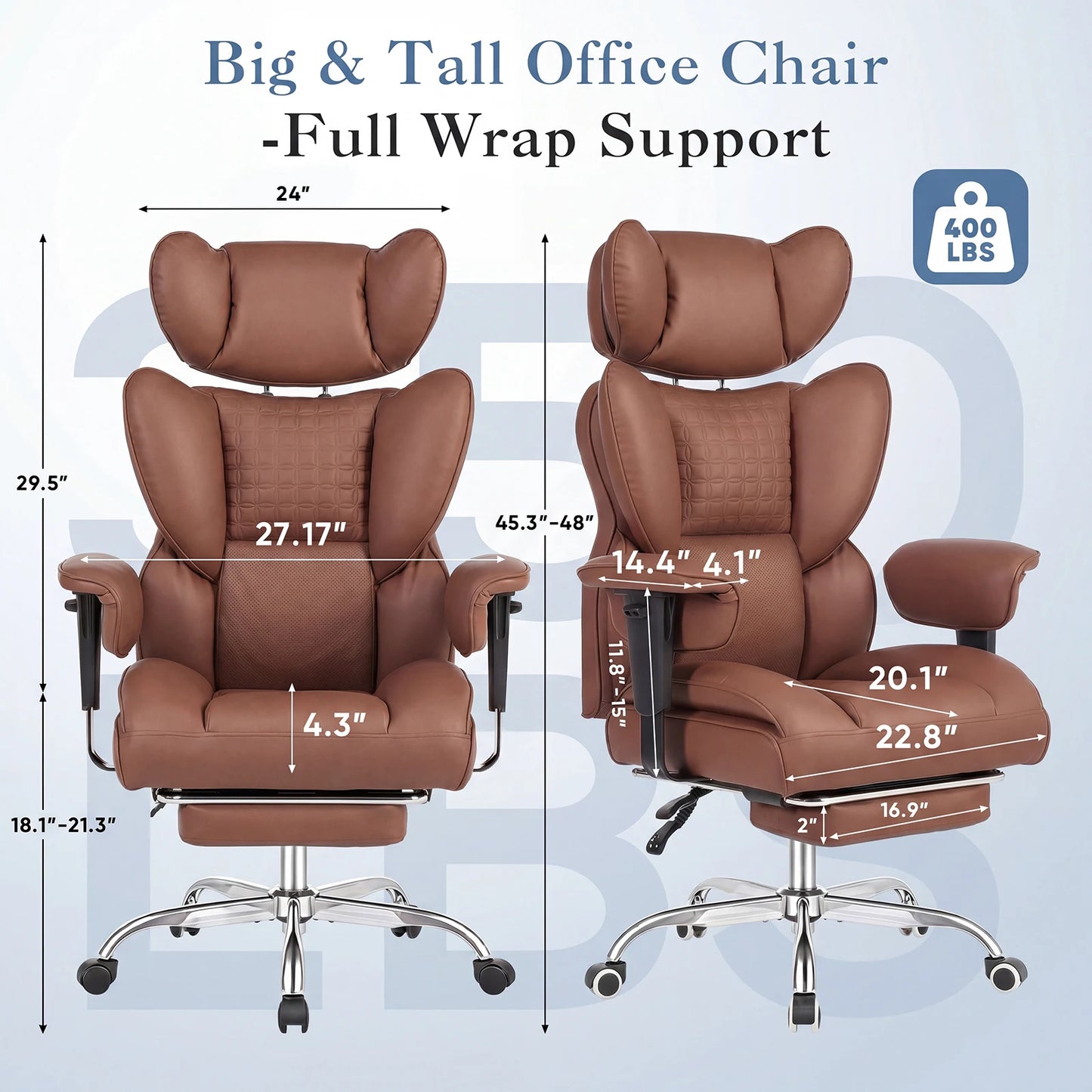 JHK Ergonomic Adjustable Armrests Gaming Computer Chair PU Leather Reclining Computer Chair with Pocket 350 LBS Office Chair with Footrest Height Adjustable Swivel Wide Seating for Home Office Multiple Color options