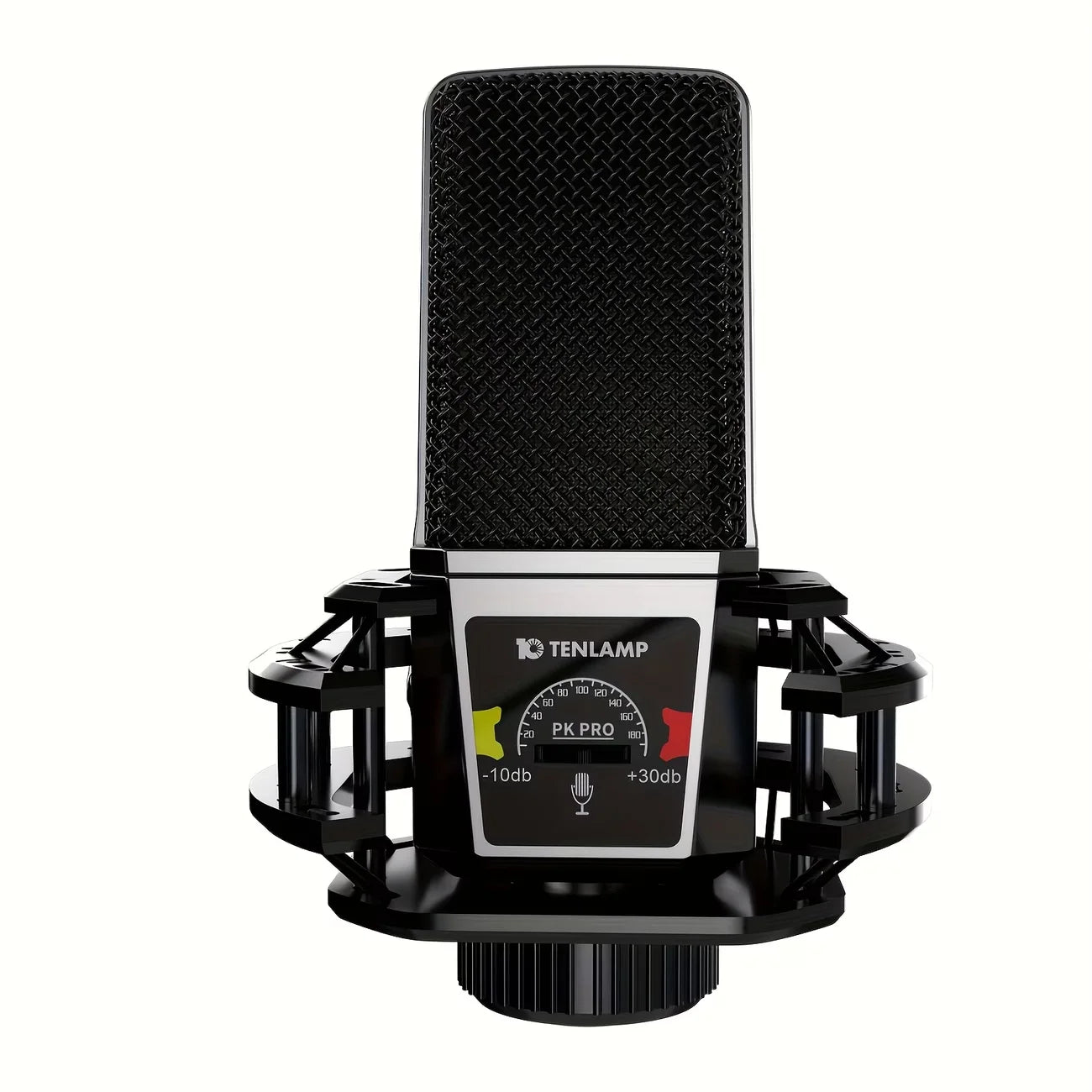 Tenlamp PKPRO Large Diaphragm Condenser Microphone, Dual-Circuit Professional Studio Recording Mic With 26mm Gold-Plated Sound Head, Phantom Power Compatible, Connection For Gaming, Singing, Karaoke, Video Conferencing - Stan
