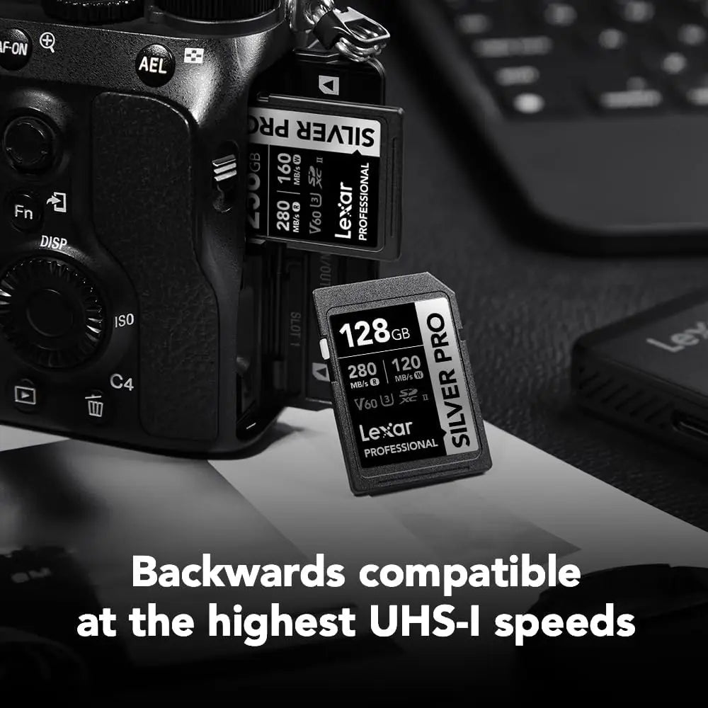 128GB SDXC Memory Card UHS-II C10 U3 V60 4K Full HD Up to 280MB/s Read for Professional Photographer Videographer
