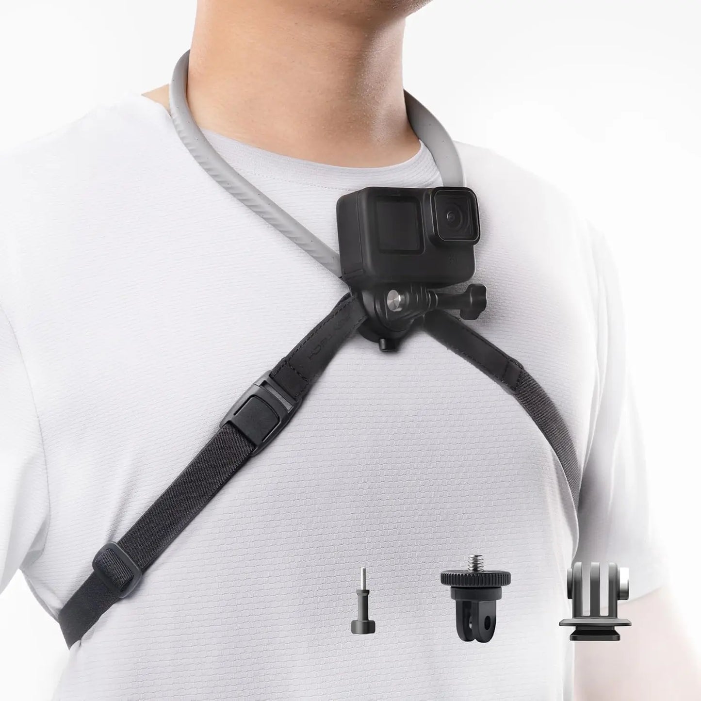 PGYTECH Caplock Neck Hold Mount Chest Mount For GoPro 12/11/10 Insta360/DJI Osmo Action Silicone Action Camera/Phone Accessories