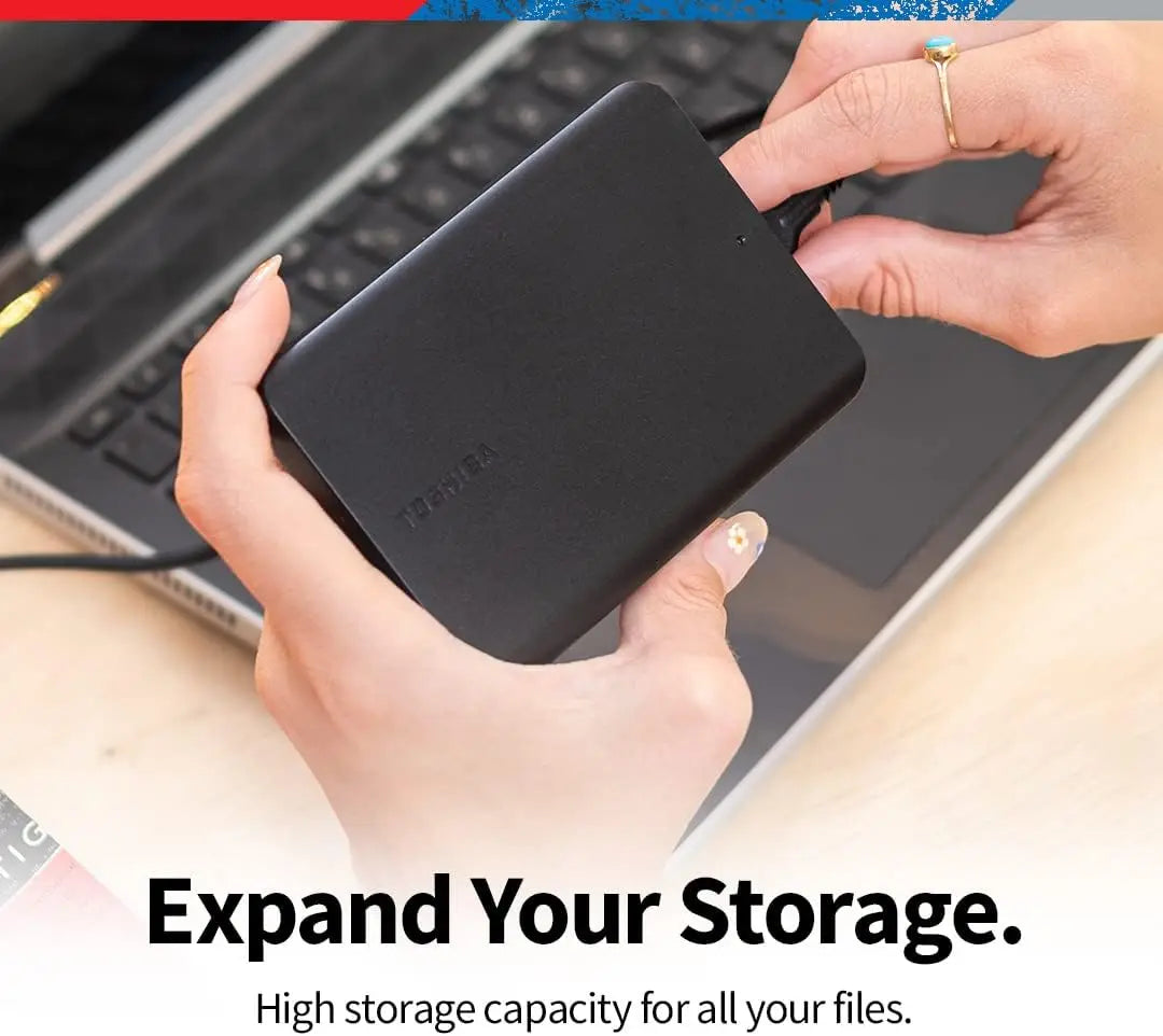 2TB Portable External Hard Drive USB 3.0, Black - High-Speed Storage for Easy Backup