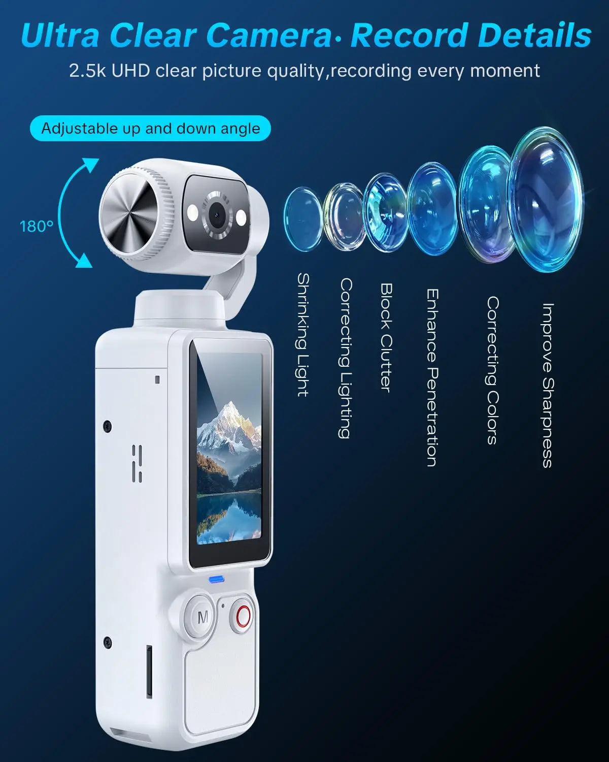 2026 New Portable 1MP Digital Camera with 4K Video, 16x Zoom & 180° Rotating Lens - Night Mode, Autofocus, Flash - Supports 128GB SD Card, 2000mAh Battery - Ideal Halloween Christmas Gift - Perfect for Travel & Portraits *Ships from US*