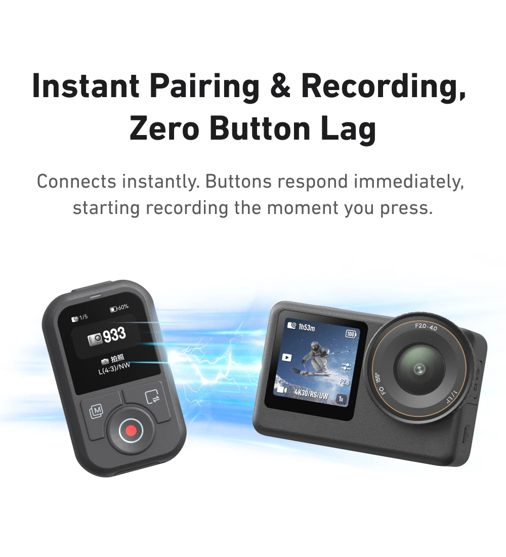Telesin T13 Bluetooth Remote with 1.4-Inch Screen for DJ Osmo Action Camera
