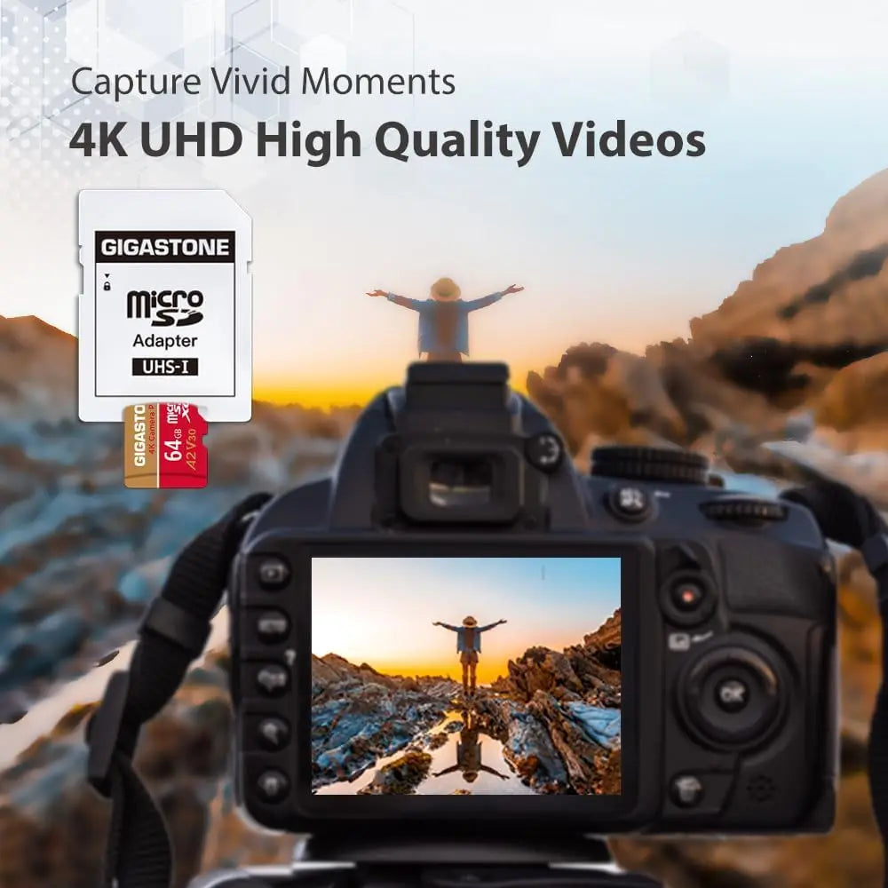 64GB Micro SD Card with 5-Year Data Recovery, UHS-I U3 A2 V30 for 4K Video Recording and Gaming on GoPro, DJI Drone, Nintendo