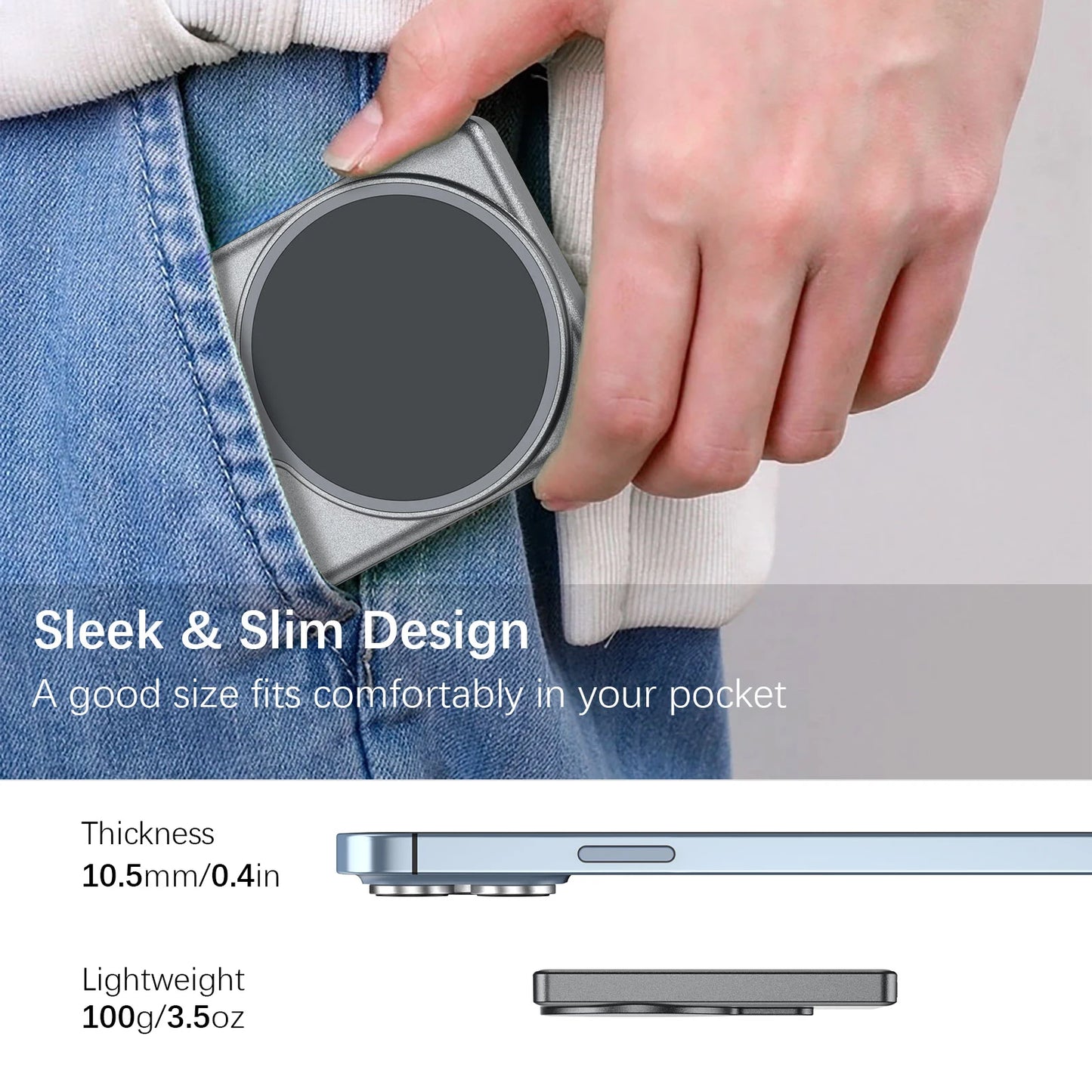 Vlog Selfie Monitor Screen for Phone ( Does Not Support iPhone 17) for Selfie Vlog , Magnetic Mount for Mag Safe, Wireless Connection