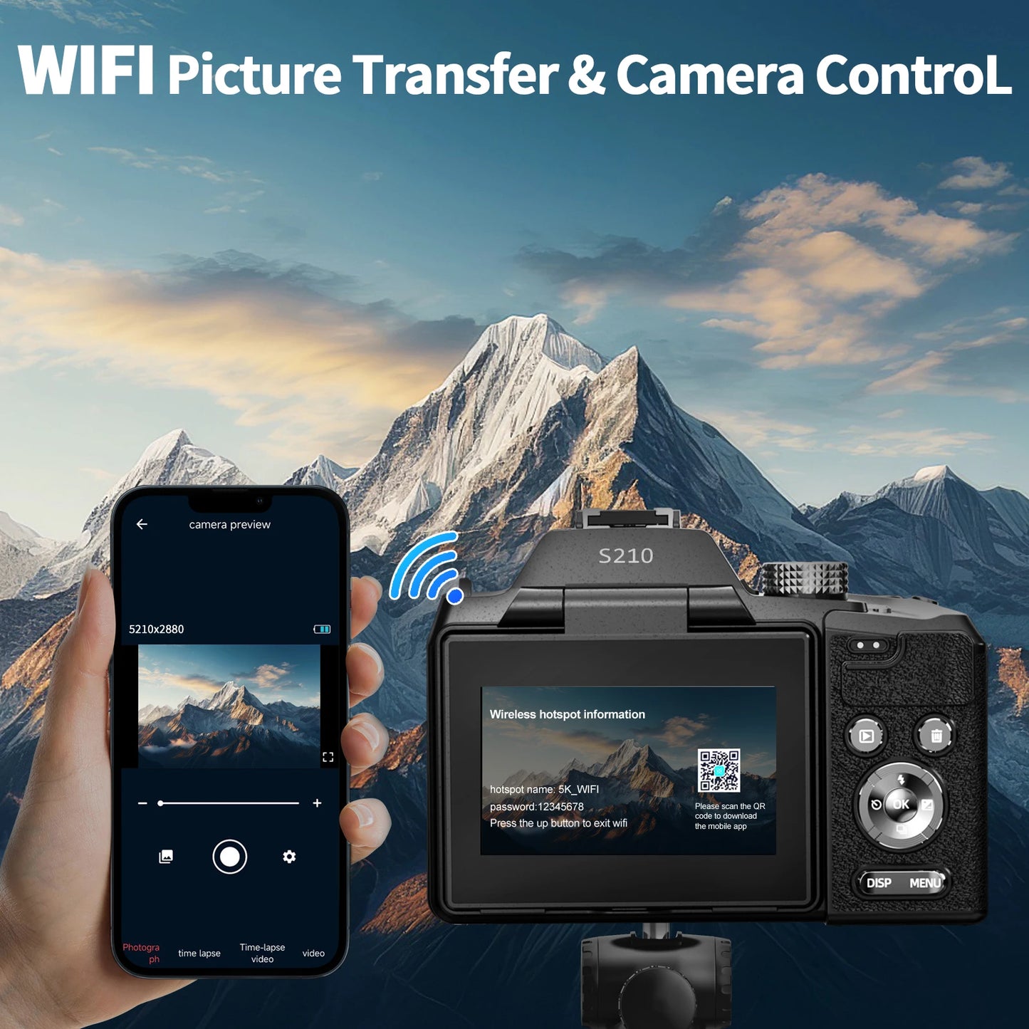NBD 64MP Digital Cameras for Photography, 16X Optical Zoom Camera with WiFi & App Control, Vlogging Camera with 180°Flipable Screen