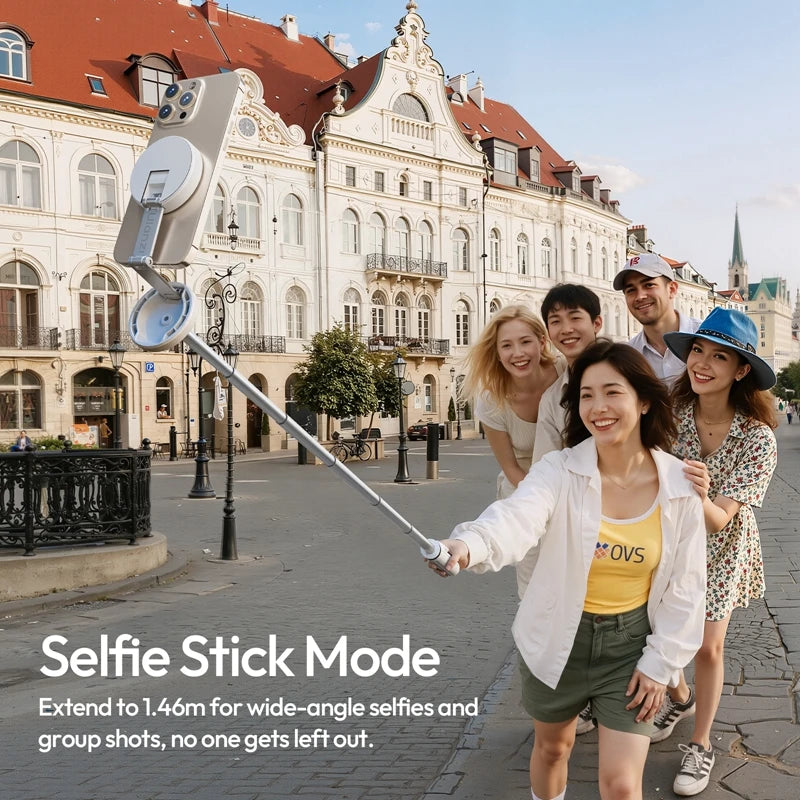 Ulanzi MT-85 Automatic Phone Tripod Magsafe Selfie Stick for iPhone 17 16 15 Pop Open Tripod Floor Stand for Outdoor Travel Vlog Livestreaming Mutifuntion Photography Tripod