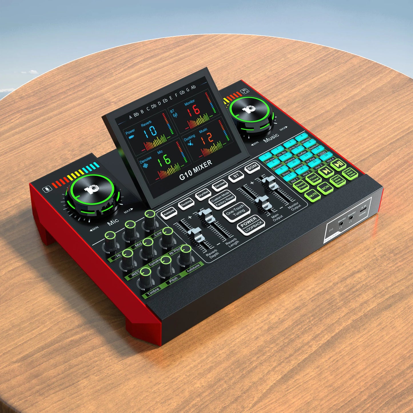 Tenlamp G10 Live Sound Card and Audio Mixer with XLR