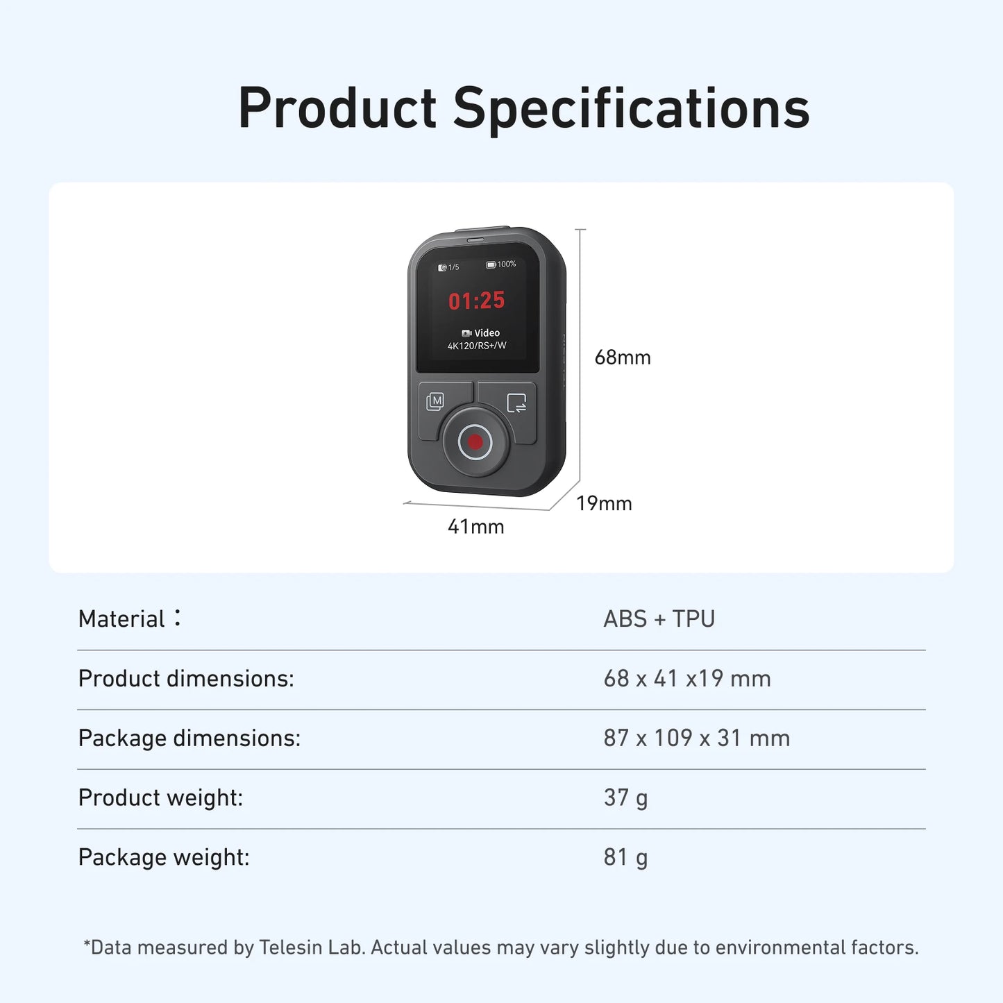 Telesin T13 Bluetooth remote - additional view