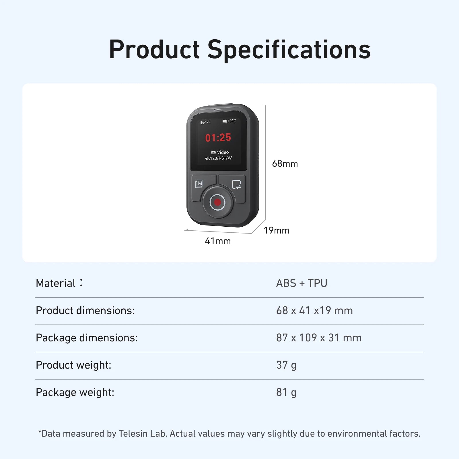 Telesin T13 Bluetooth remote - additional view