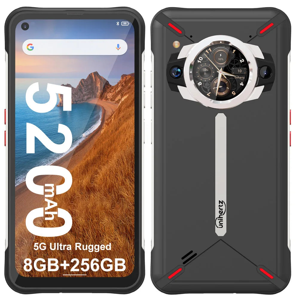 Unihertz TickTock S Rugged 5G Smartphone 8GB / 256GB Cell Phone 5200mAh  64MP Camera 30W 6.53" Screen Dimensity 700 Chipset