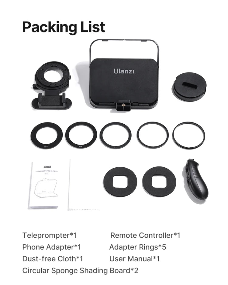 Ulanzi RT02 Teleprompter Portable For Tablets Camera Phone