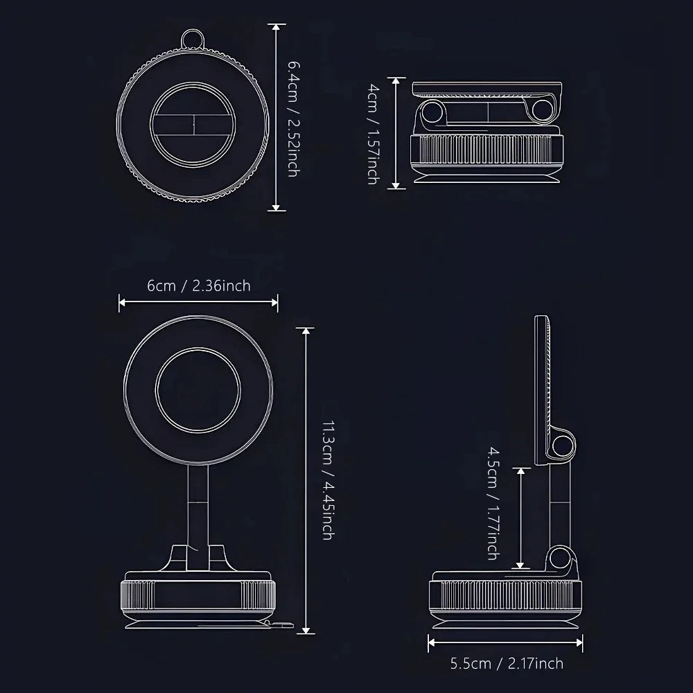 2026 NEW CAR Phone Magnetic Stand Multi-Functional Vacuum Adsorption Stretching And Folding 360° Rotate Navigation Stand