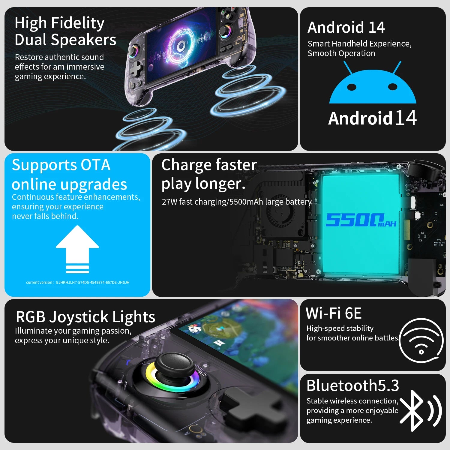Anbernic RG557 retro handheld game console with AMOLED screen by Perfect Take Gear