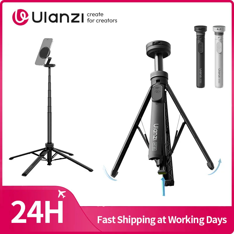 Ulanzi MT-85 Pop Open Tripod Automatic Phone Stand Magsafe Selfie Stick for iPhone 17 16 15 Ground Stand for Outdoor Travel Vlog