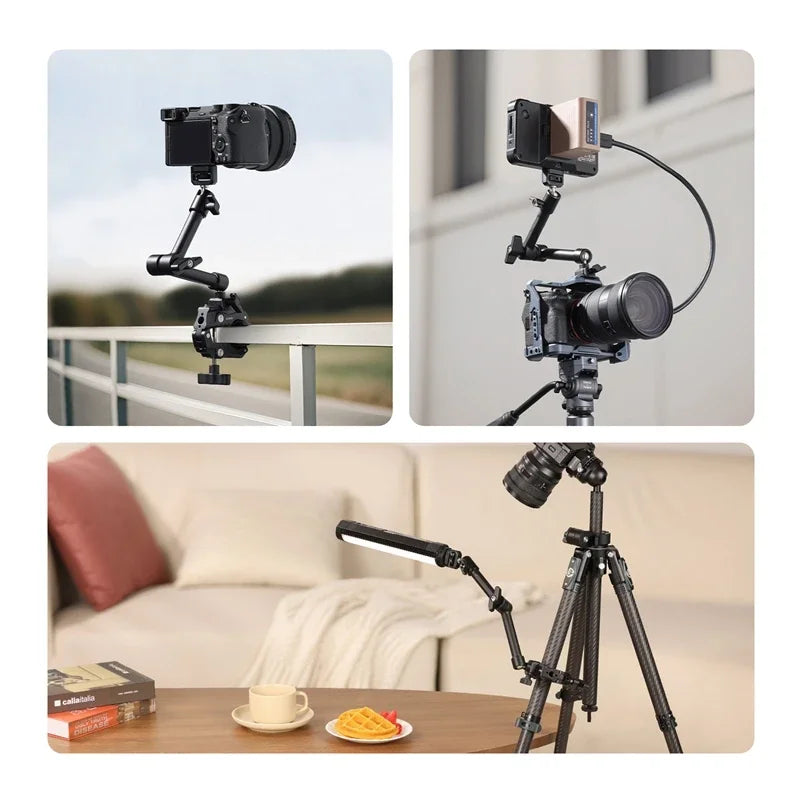 Ulanzi HD02 10 inch Magic Arm Kit with Super Clamp 1/4" Screw 360° Adjustable Ball Head Monitor Mount Camera Mount Holder