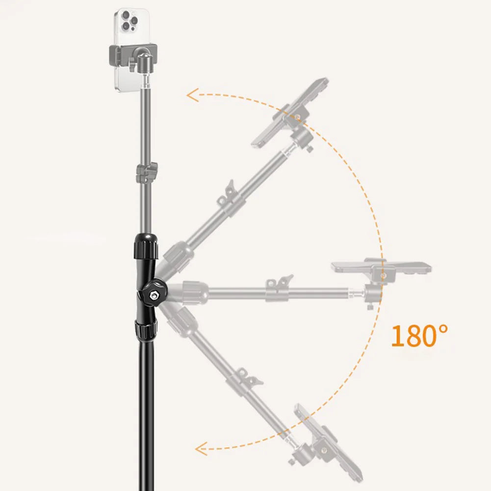 Adjustable Aluminum Smartphone Tripod With Horizontal Overhead Stand