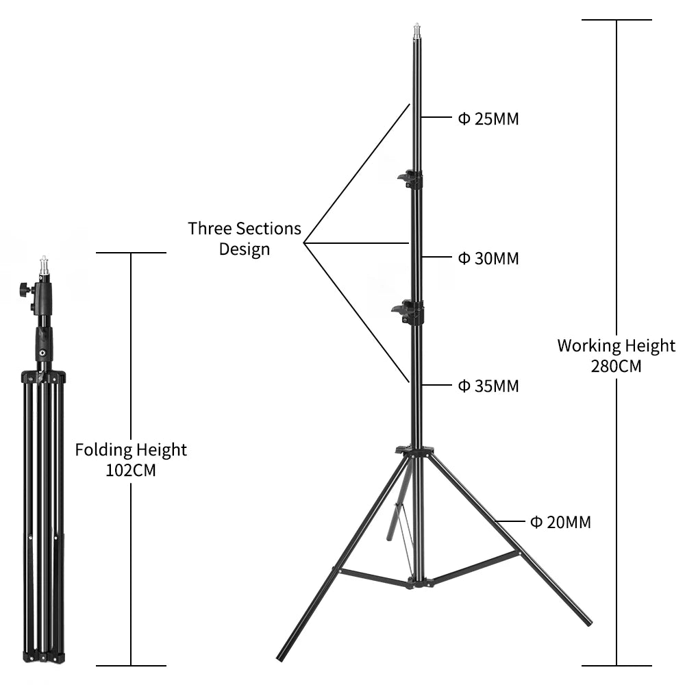 SH Studio Folding Lighting Tripod Stand for Photo Studio