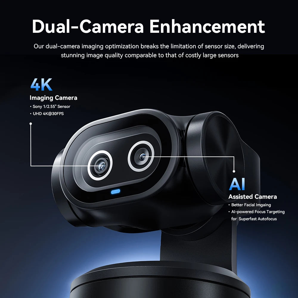 4K Webcam PTZ Web Camera EMEET PIXY Dual-Camera AI Tracking Video Camera for Streaming With SonySensor Gesture Control Autofocus **Ships from China**