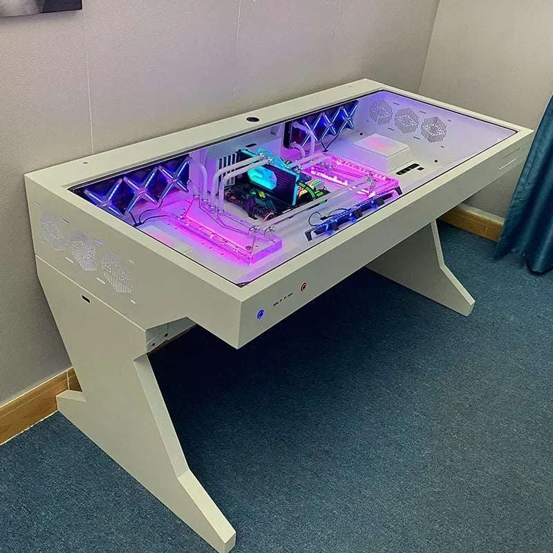 Tempered Glass Side Panel Desk RGB PC Case And Desk Two In One Combo Computer Case Tower Gaming Table ** Ships From China**