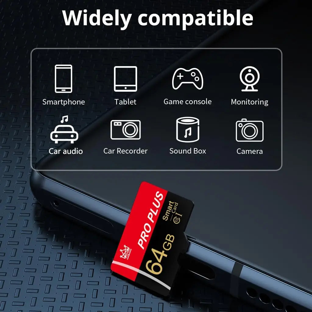 5-Pack 64GB High-Speed TF Memory Cards with Adapter for Phones, Cameras, Gaming