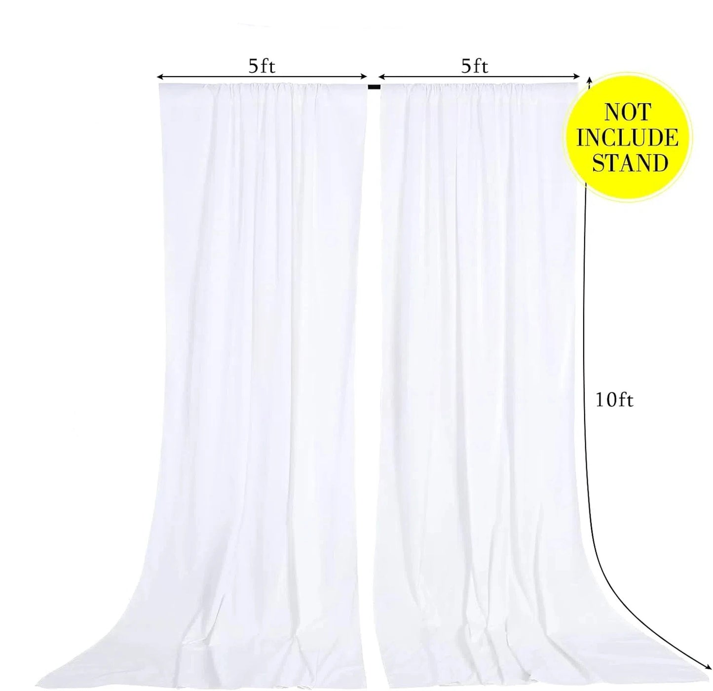 40×10 ft White Backdrop Curtain for Wedding Parties, 8 Panels 5ft x 10ft Height Photo Backdrop Drapes