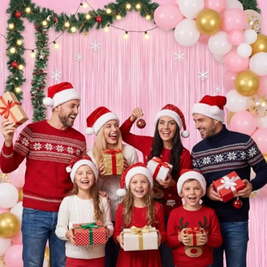 2 Pack Tinsel Backdrop, Metallic Foil Fringe Backdrop Curtains, Streamer Backdrop  ** Drapes Only**
