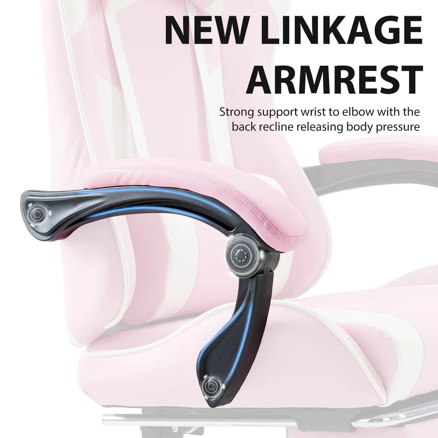 MCQ Gaming , Video Game,Desk,Ergonomic Office Chair with Footrest and Lumbar Support  Multiple Colors Available Height Adjustable with 360° Swivel Multiple Colors