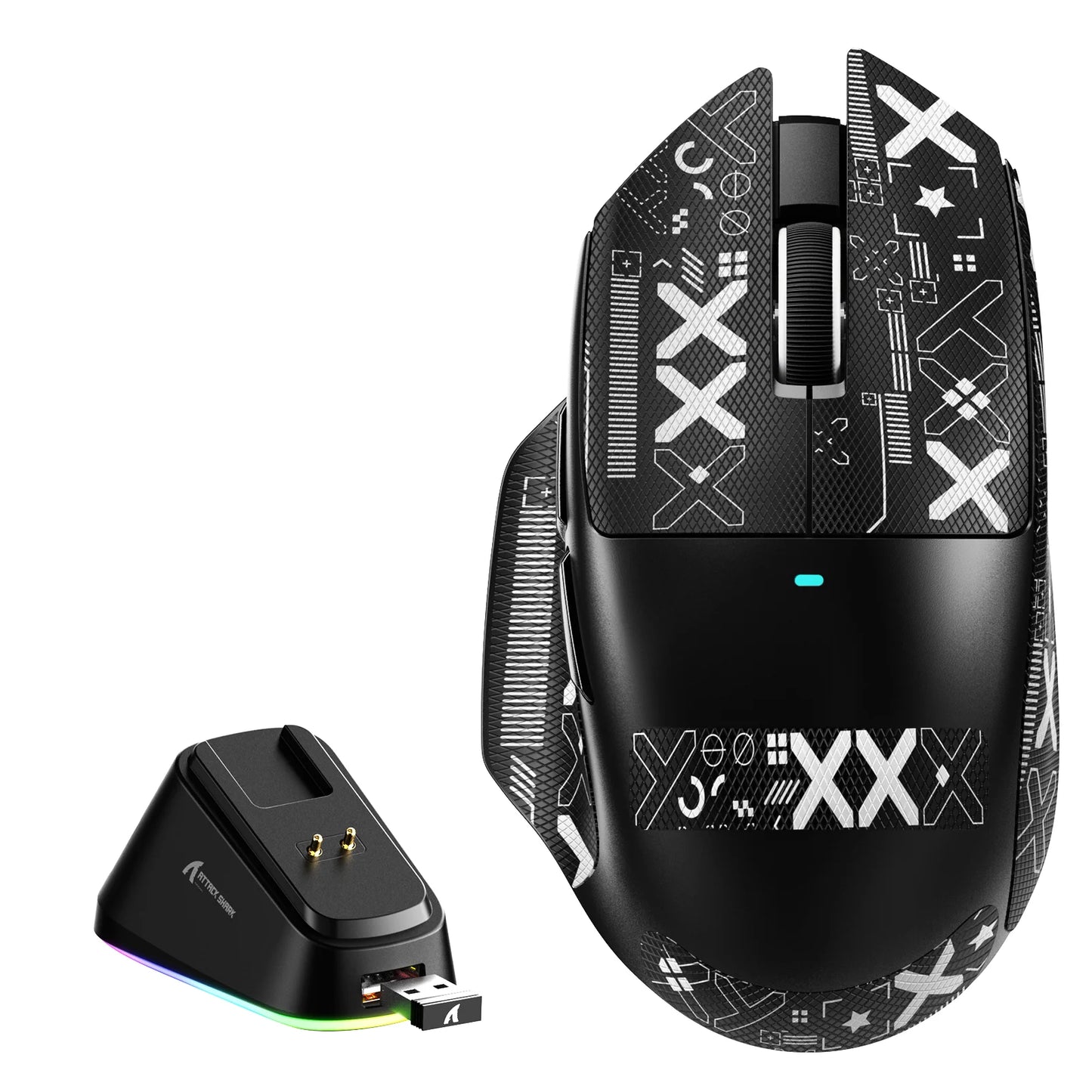 ATTACK SHARK V6 65g Wireless Gaming Mouse RGB Magnetic Charging Dock Wireless/Wired Mouse 1K Polling PAW3311 Multiple Colors