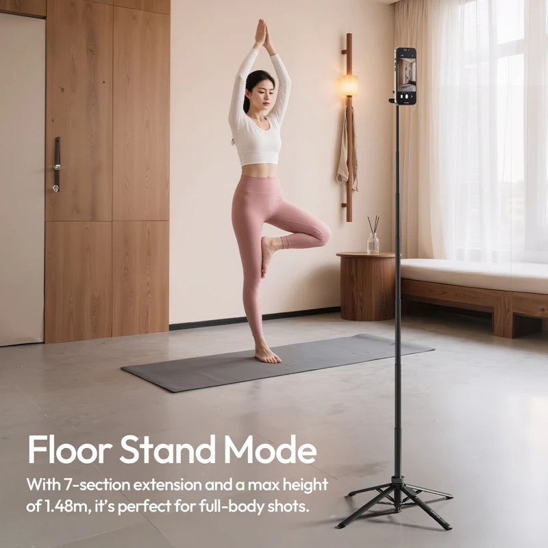 Ulanzi MT-85 Automatic Phone Tripod Magsafe Selfie Stick for iPhone 17 16 15 Pop Open Tripod Floor Stand for Outdoor Travel Vlog Livestreaming Mutifuntion Photography Tripod