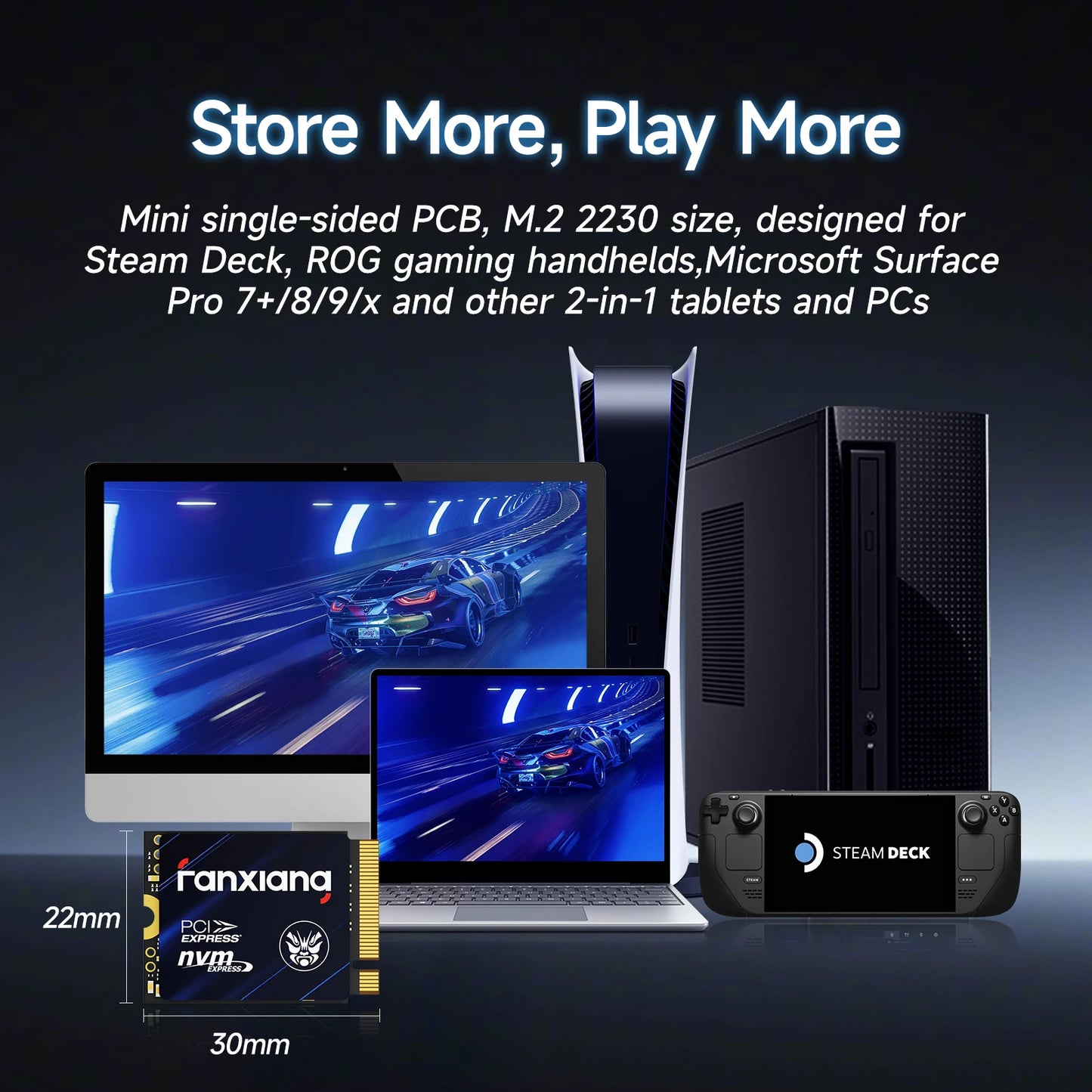 [EU/US Shipping]Fanxiang S700 M.2 2230 SSD 5000MB/s 500GB 1TB Hard Disk PCIe4.0x4 NVMe Internal Solid State Drive For Steam Deck