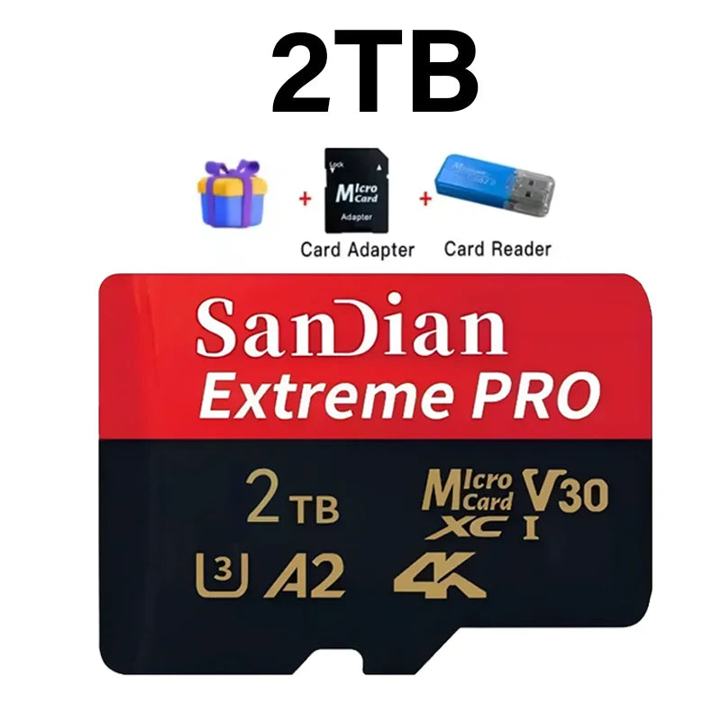 Class 10 U3 V30 Waterproof Memory SD Cards with USB Adapter 128GB 512GB High Speed Micro TF/SD Card for Phone Laptop Camera **Ships from China**