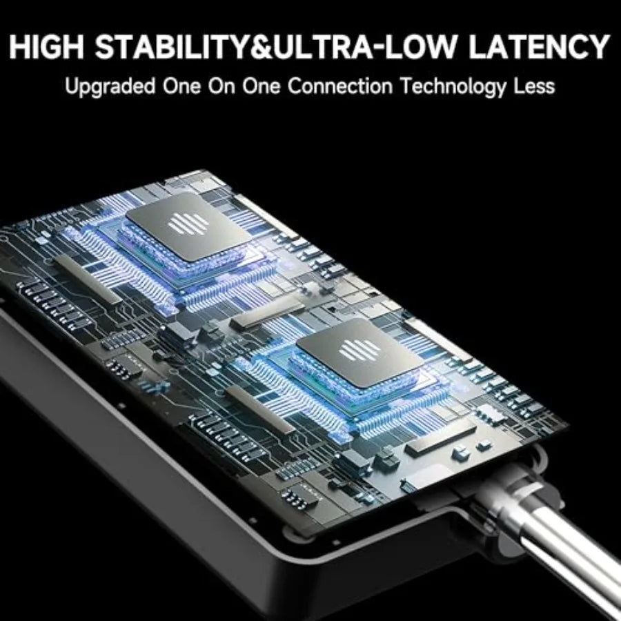 Wireless Microphone with One-to-One Chip Connection, Less latency, 200FT Range, 40H Rechargeable Battery,