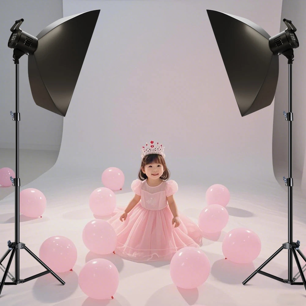 SH  220V 90/115/135W Photography COB Video Light With pulley bracket Daylight-Balanced Sun Lamp for Portrait Flash Studio