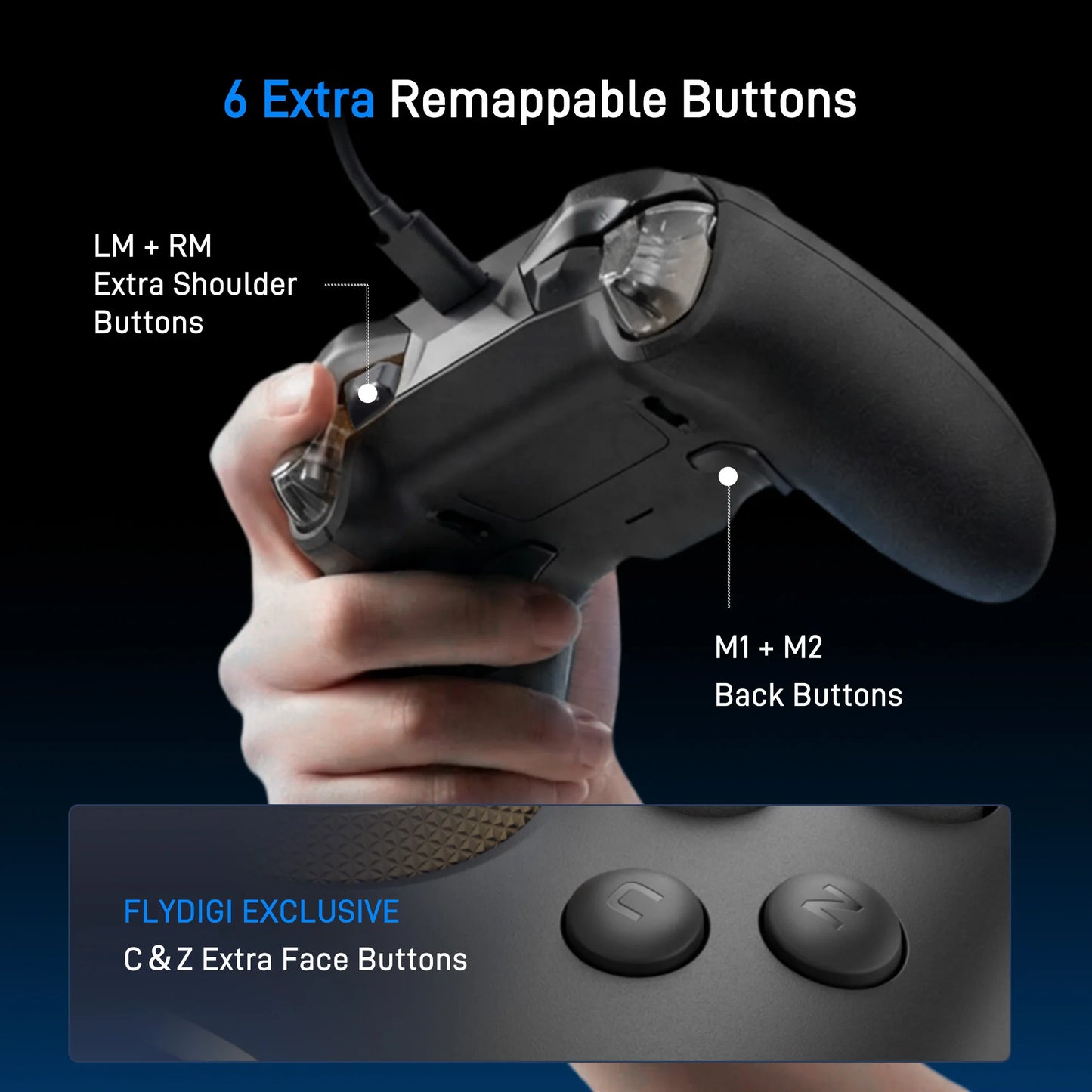 FLYDIGI Vader 5S Wired Game Controller for Xbox Series X/S, Xbox One, Win10/11, FORCEFLEX Adjustable Tension Joysticks