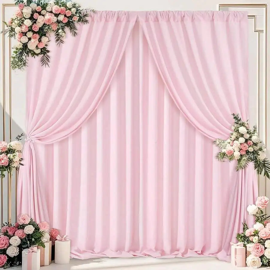 Red Polyester Curtain Backdrop For Party Wedding Photography Decor 5ft X 10ft Multiple Colors ** Drapes Only**