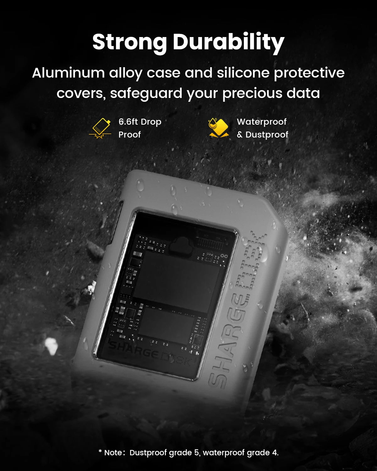 Sharge M.2 NVMe Enclosure with Active Cooling and Aluminum Case