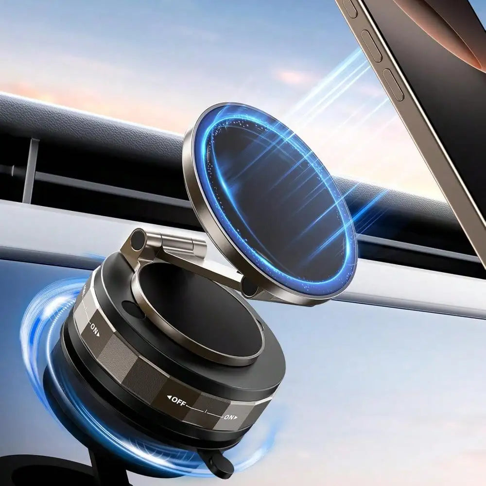 Vacuum Magnetic Phone Holder - Upgraded 360° Adjustable Nano Gel Suction Cup Phone Holder for MagSafe,